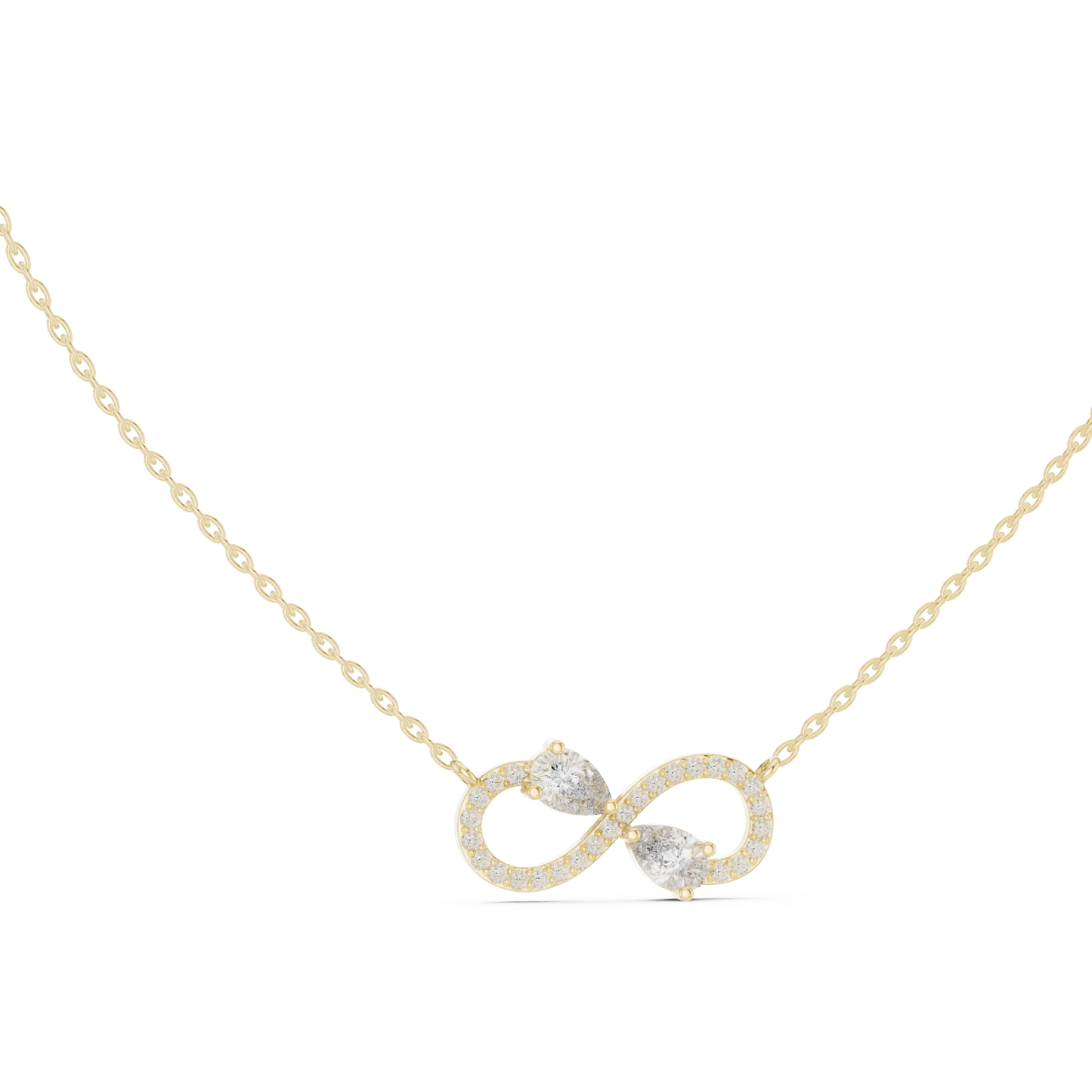 Infinity Two-Stone Diamond Pendant Necklace