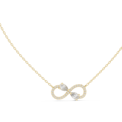 Infinity Two-Stone Diamond Pendant Necklace