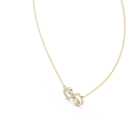 Infinity Two-Stone Diamond Pendant Necklace