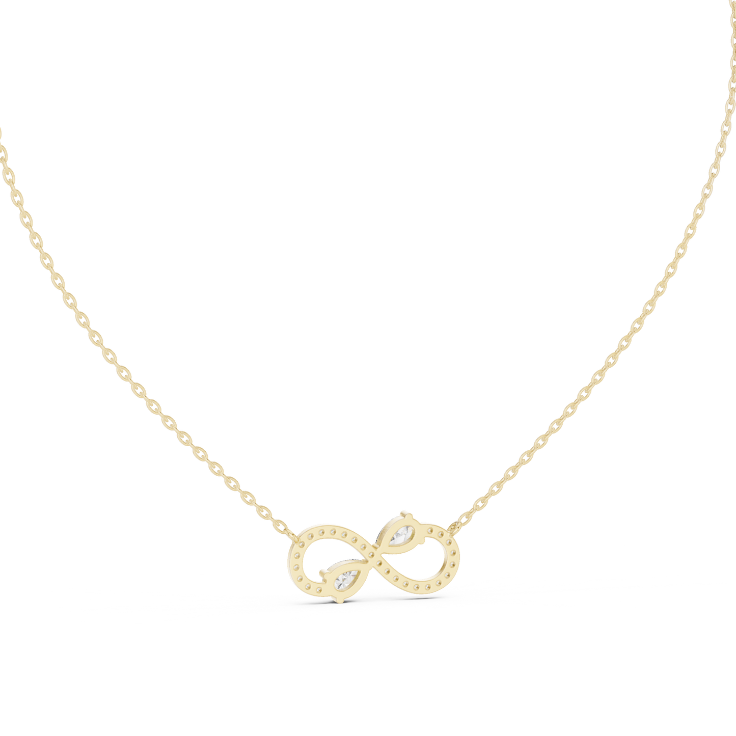 Infinity Two-Stone Diamond Pendant Necklace