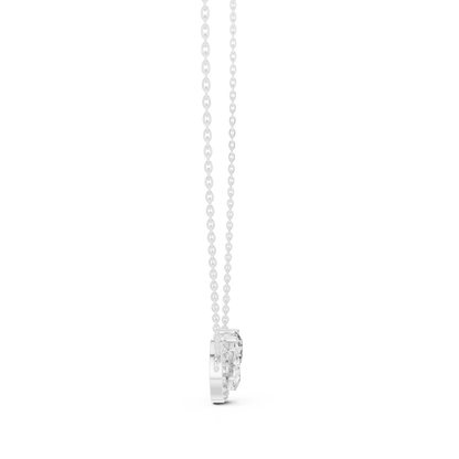 Two-Stone Pear & Round Diamond Pendant Necklace
