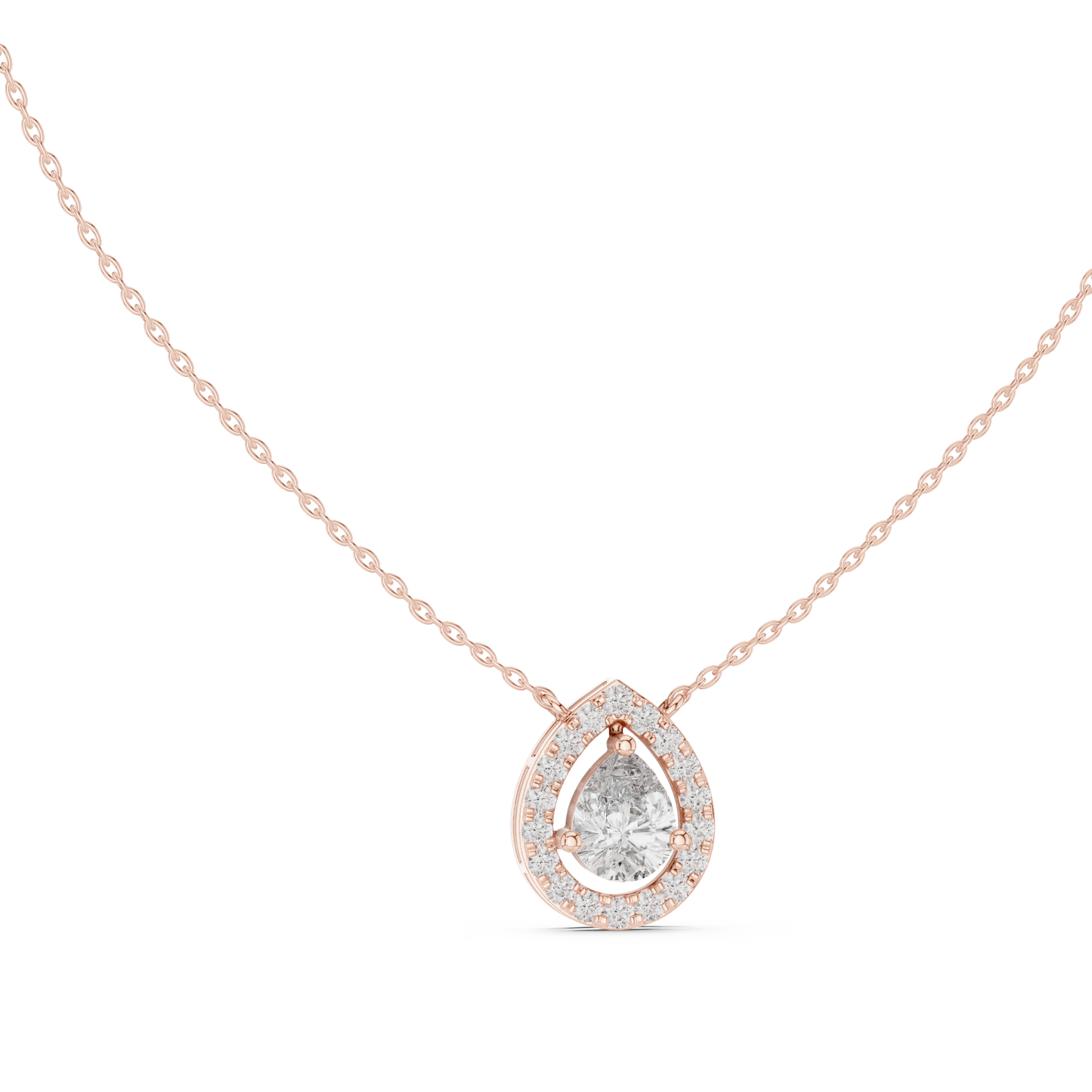 Pear-Shaped Diamond Halo Pendant