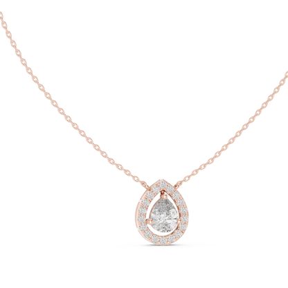 Pear-Shaped Diamond Halo Pendant