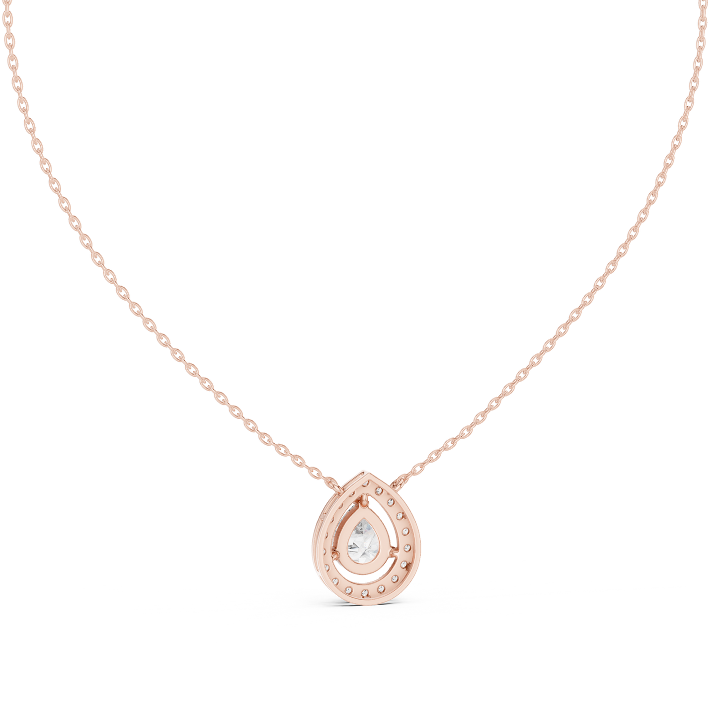 Pear-Shaped Diamond Halo Pendant
