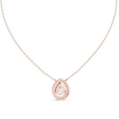 Pear-Shaped Diamond Halo Pendant