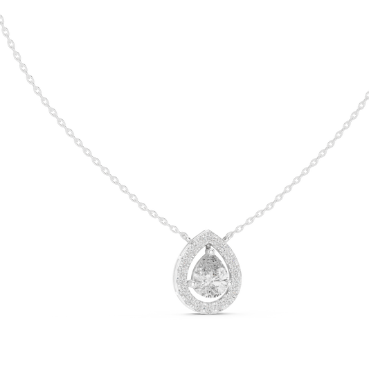 Pear-Shaped Diamond Halo Pendant