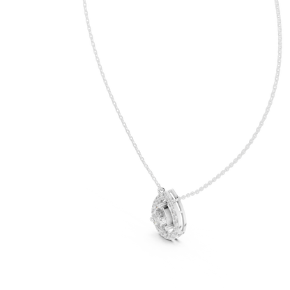 Pear-Shaped Diamond Halo Pendant