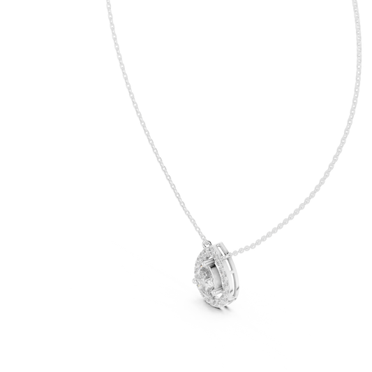 Pear-Shaped Diamond Halo Pendant