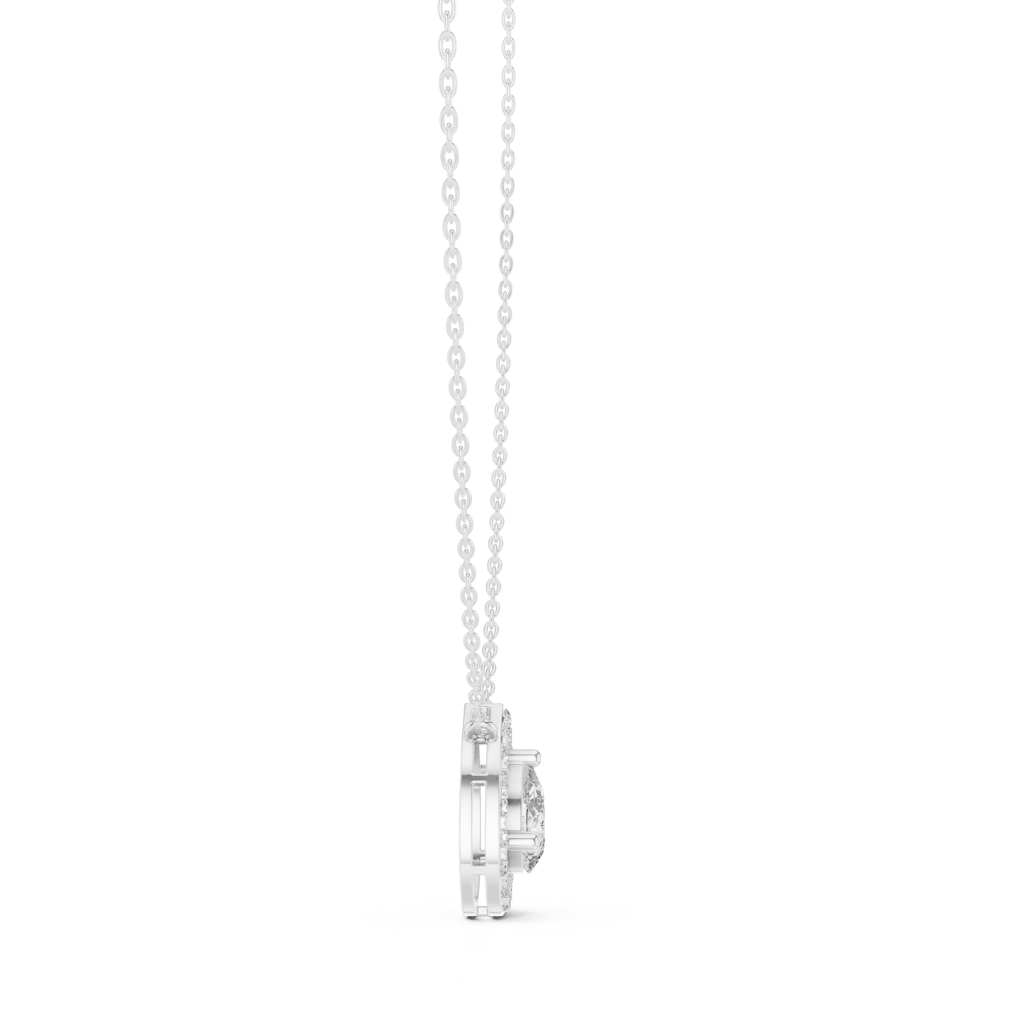Pear-Shaped Diamond Halo Pendant