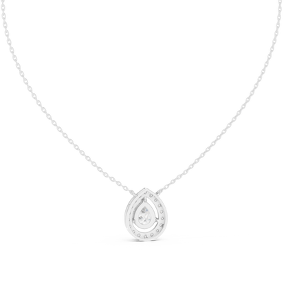 Pear-Shaped Diamond Halo Pendant
