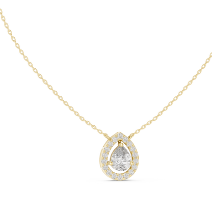 Pear-Shaped Diamond Halo Pendant