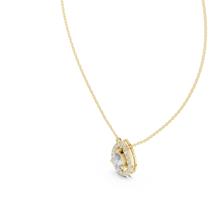 Pear-Shaped Diamond Halo Pendant