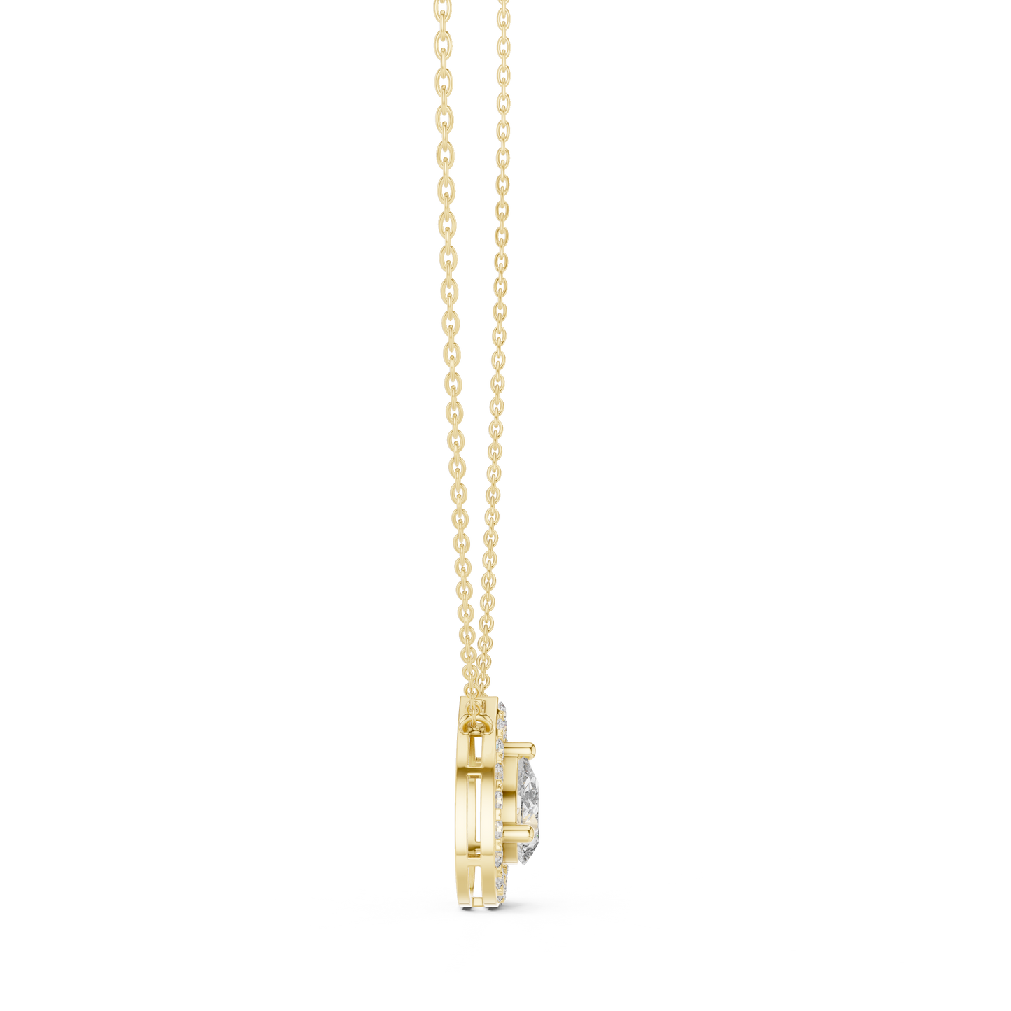 Pear-Shaped Diamond Halo Pendant