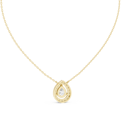 Pear-Shaped Diamond Halo Pendant
