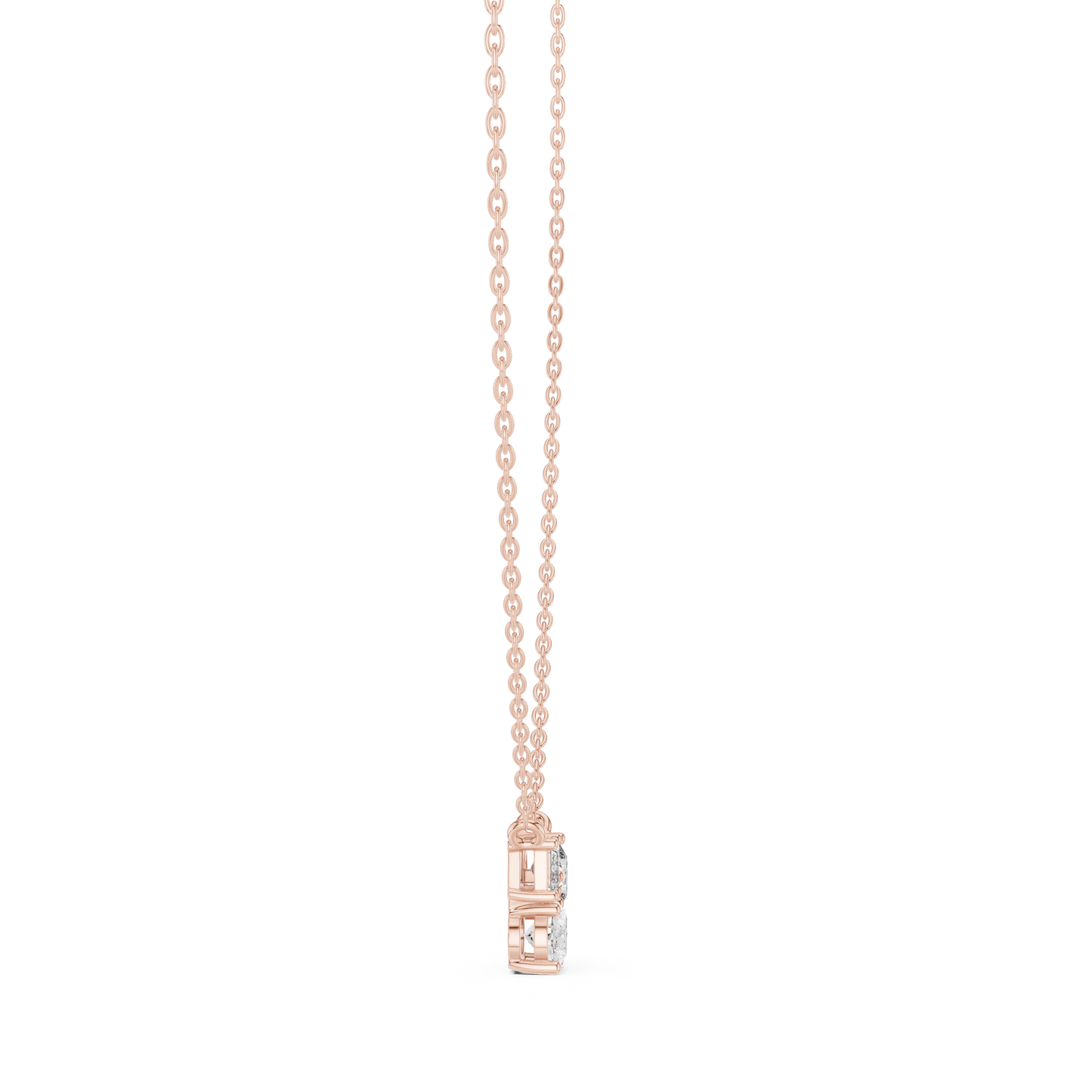 Three-Stone Diamond Cluster Pendant Necklace