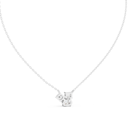 Three-Stone Diamond Cluster Pendant Necklace