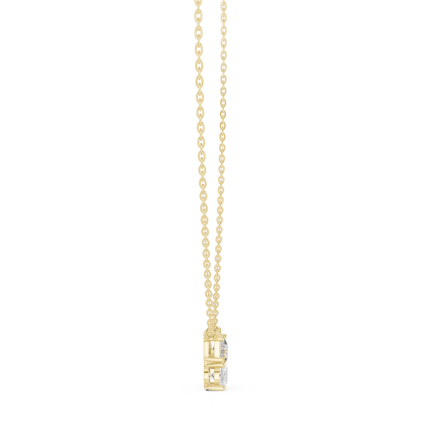 Three-Stone Diamond Cluster Pendant Necklace