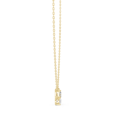 Three-Stone Diamond Cluster Pendant Necklace