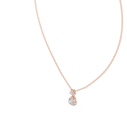 Two-Diamond Drop Pendant Necklace