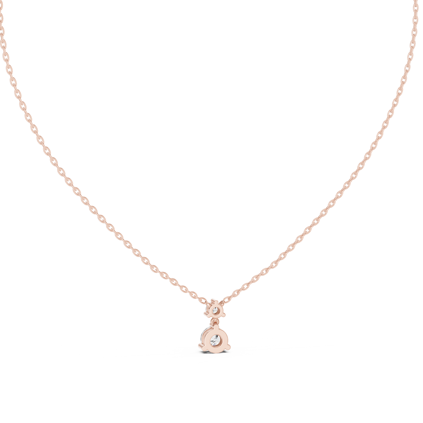 Two-Diamond Drop Pendant Necklace