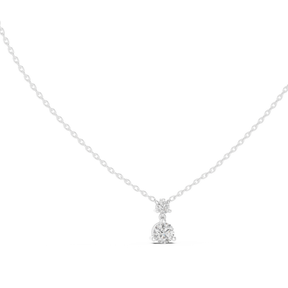 Two-Diamond Drop Pendant Necklace