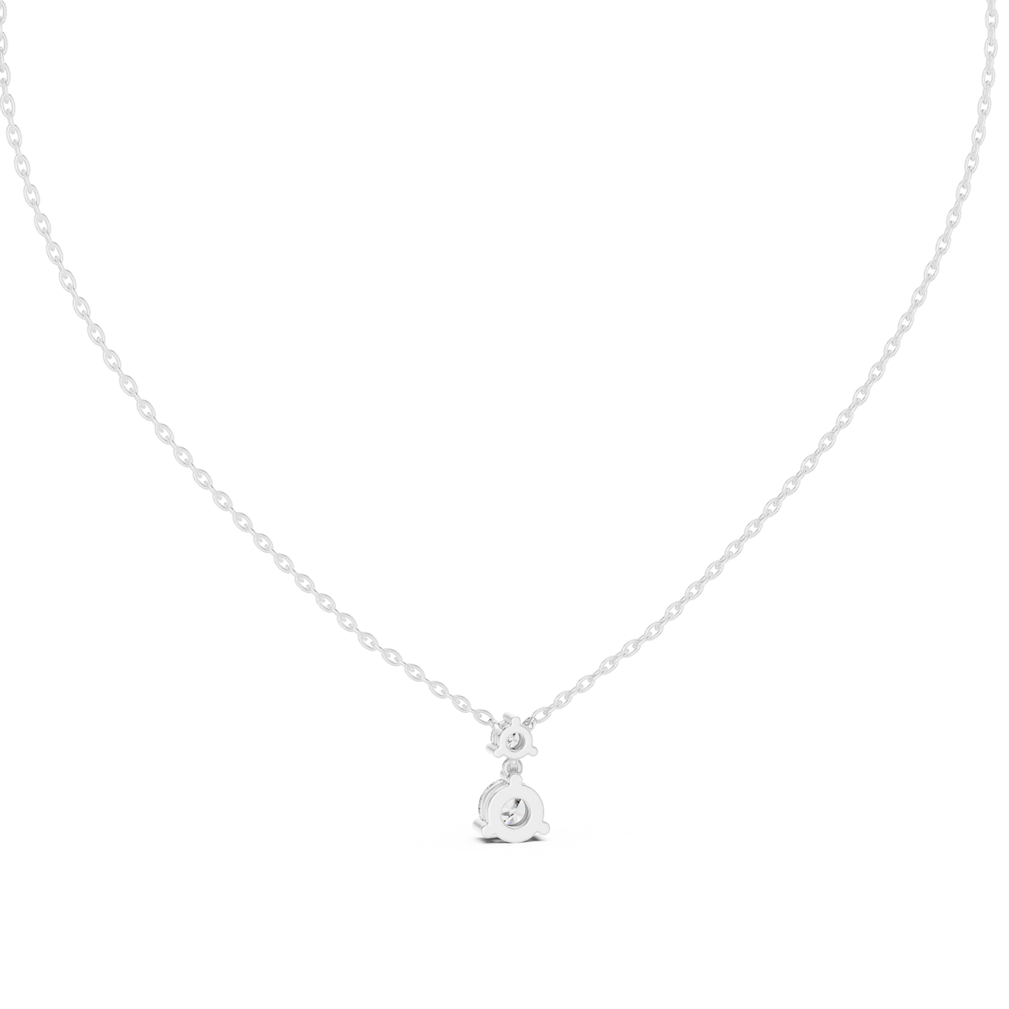 Two-Diamond Drop Pendant Necklace