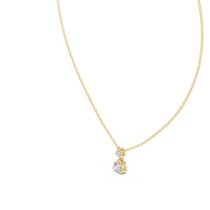 Two-Diamond Drop Pendant Necklace