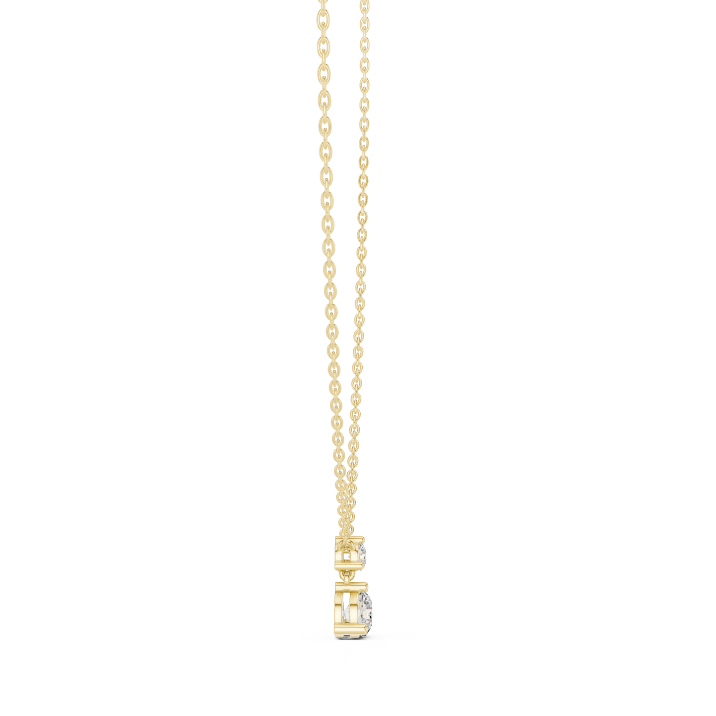 Two-Diamond Drop Pendant Necklace