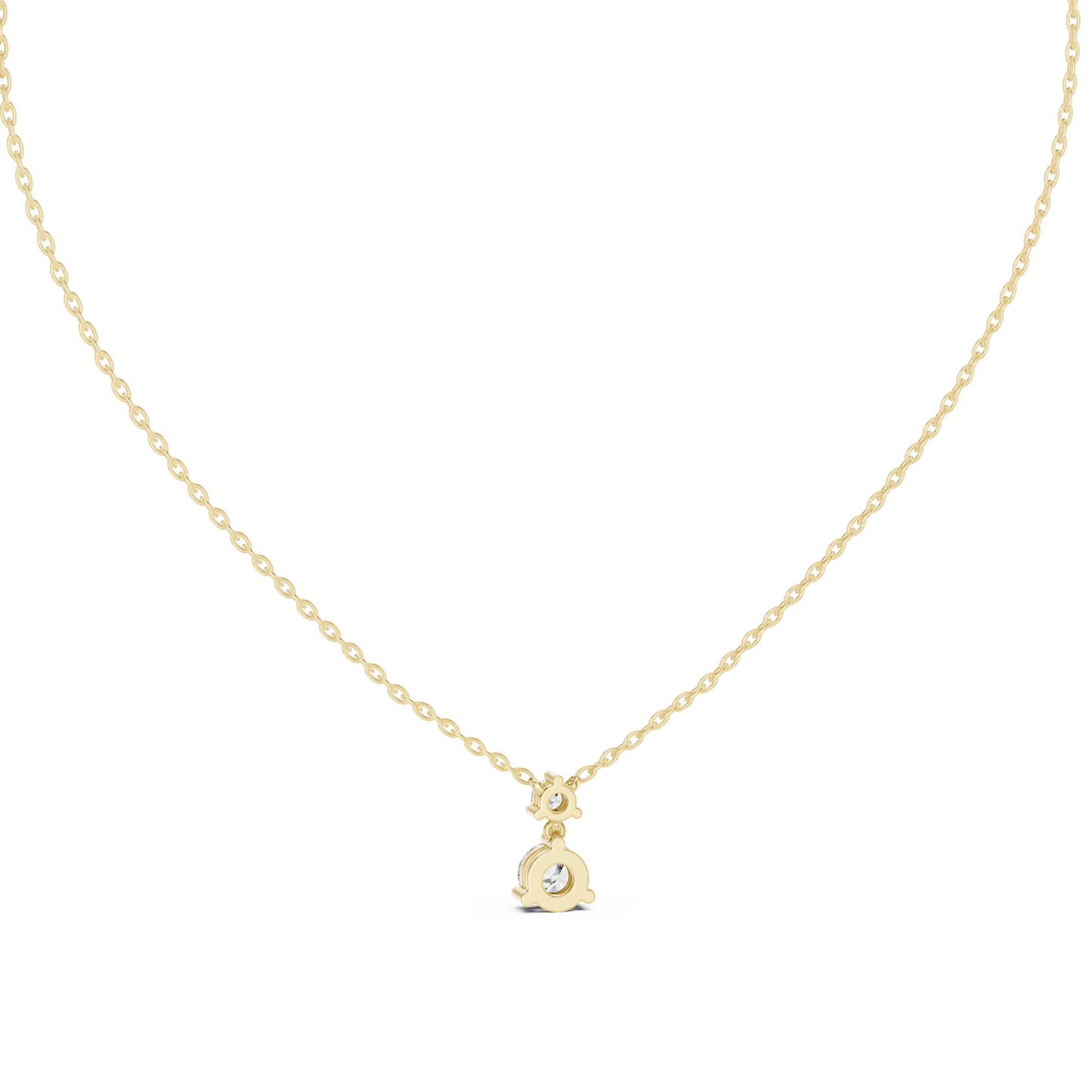 Two-Diamond Drop Pendant Necklace