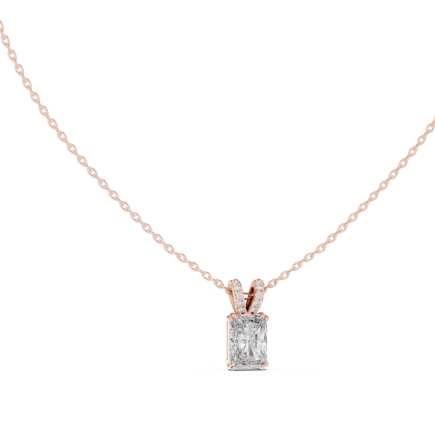 Emerald-Cut Diamond Solitaire Pendant