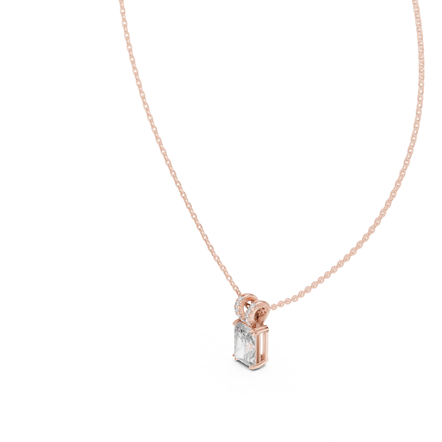 Emerald-Cut Diamond Solitaire Pendant