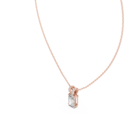 Emerald-Cut Diamond Solitaire Pendant