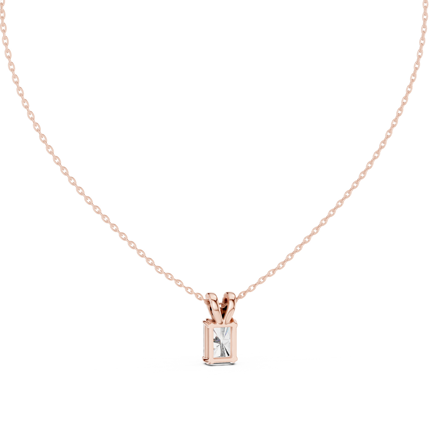 Emerald-Cut Diamond Solitaire Pendant