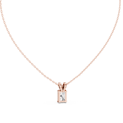 Emerald-Cut Diamond Solitaire Pendant