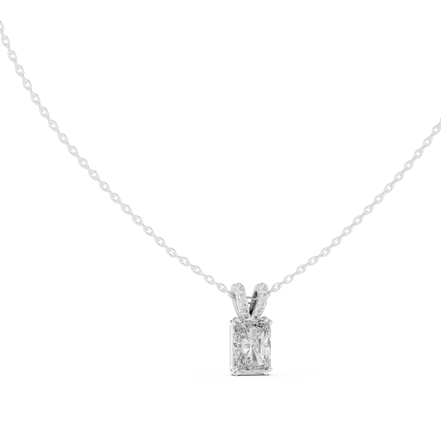 Emerald-Cut Diamond Solitaire Pendant