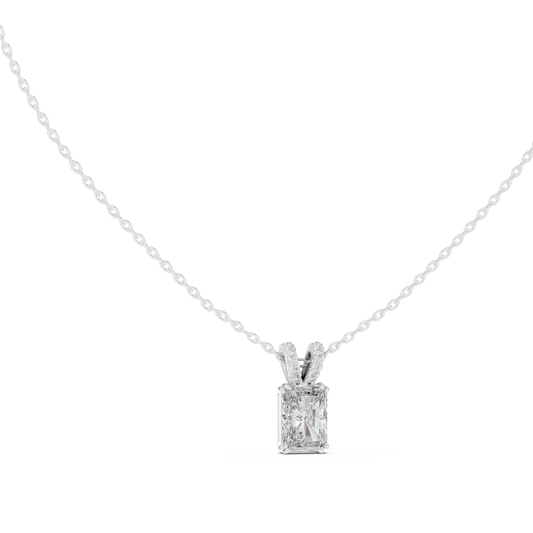 Emerald-Cut Diamond Solitaire Pendant