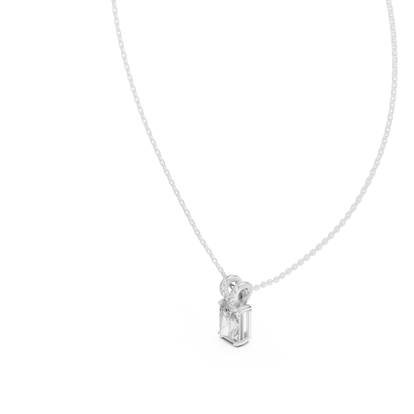 Emerald-Cut Diamond Solitaire Pendant