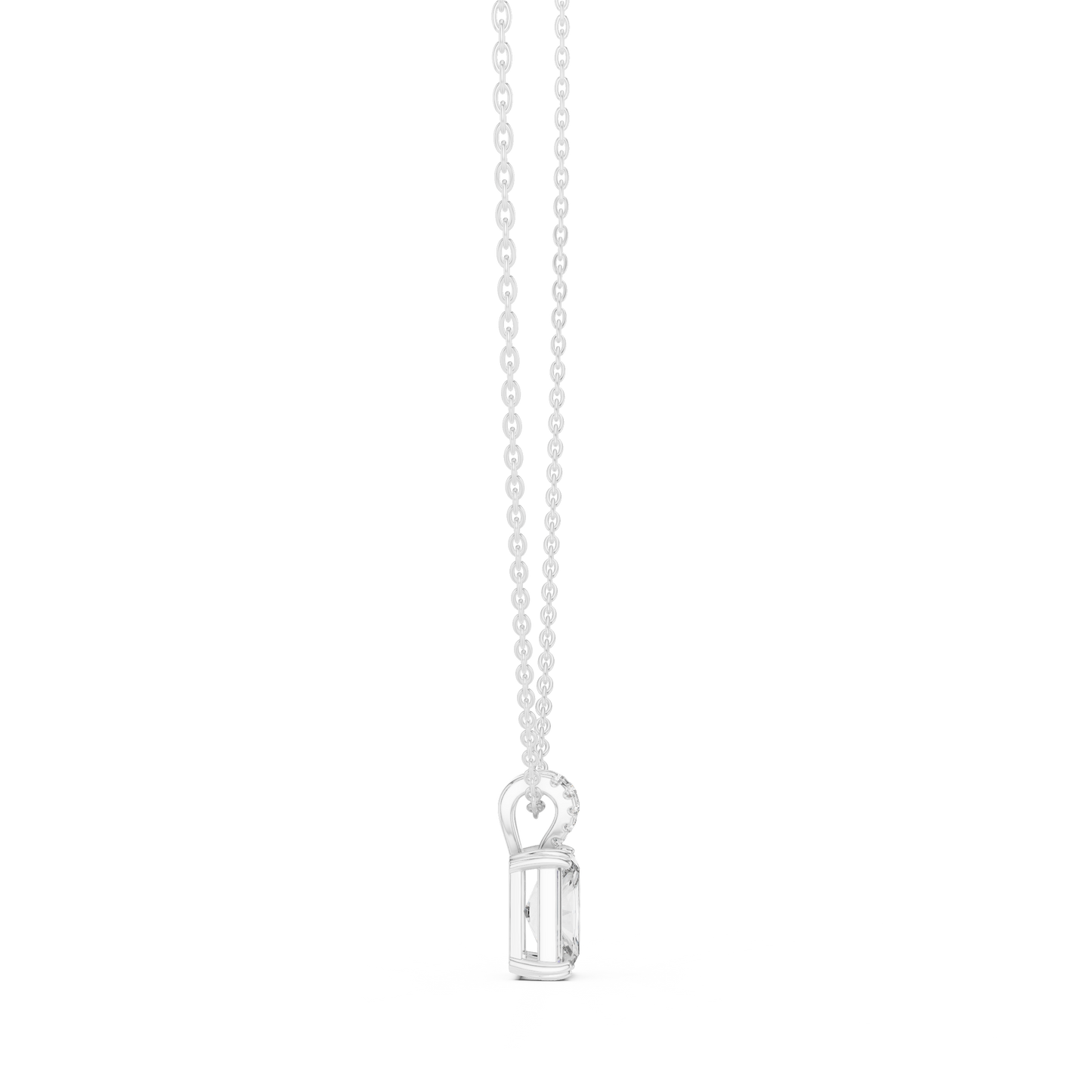 Emerald-Cut Diamond Solitaire Pendant