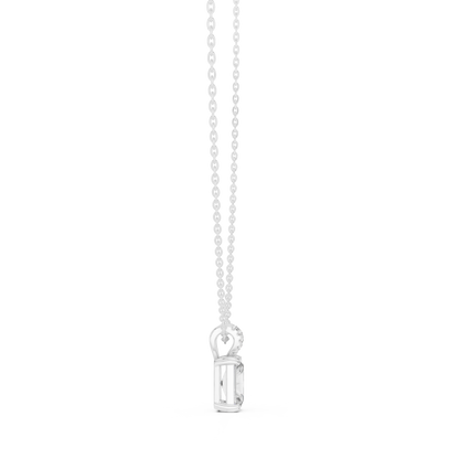 Emerald-Cut Diamond Solitaire Pendant