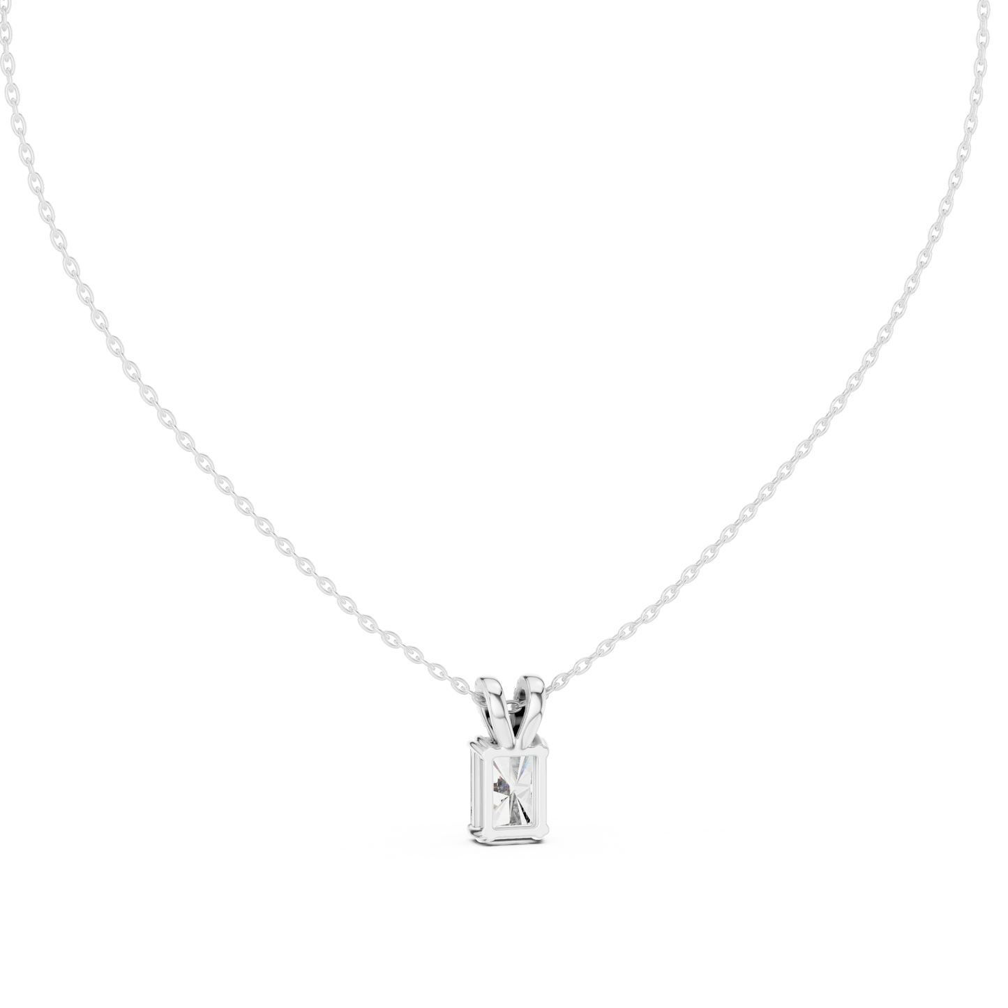 Emerald-Cut Diamond Solitaire Pendant