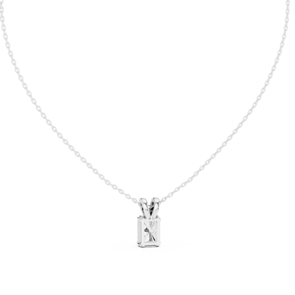 Emerald-Cut Diamond Solitaire Pendant