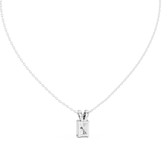 Emerald-Cut Diamond Solitaire Pendant