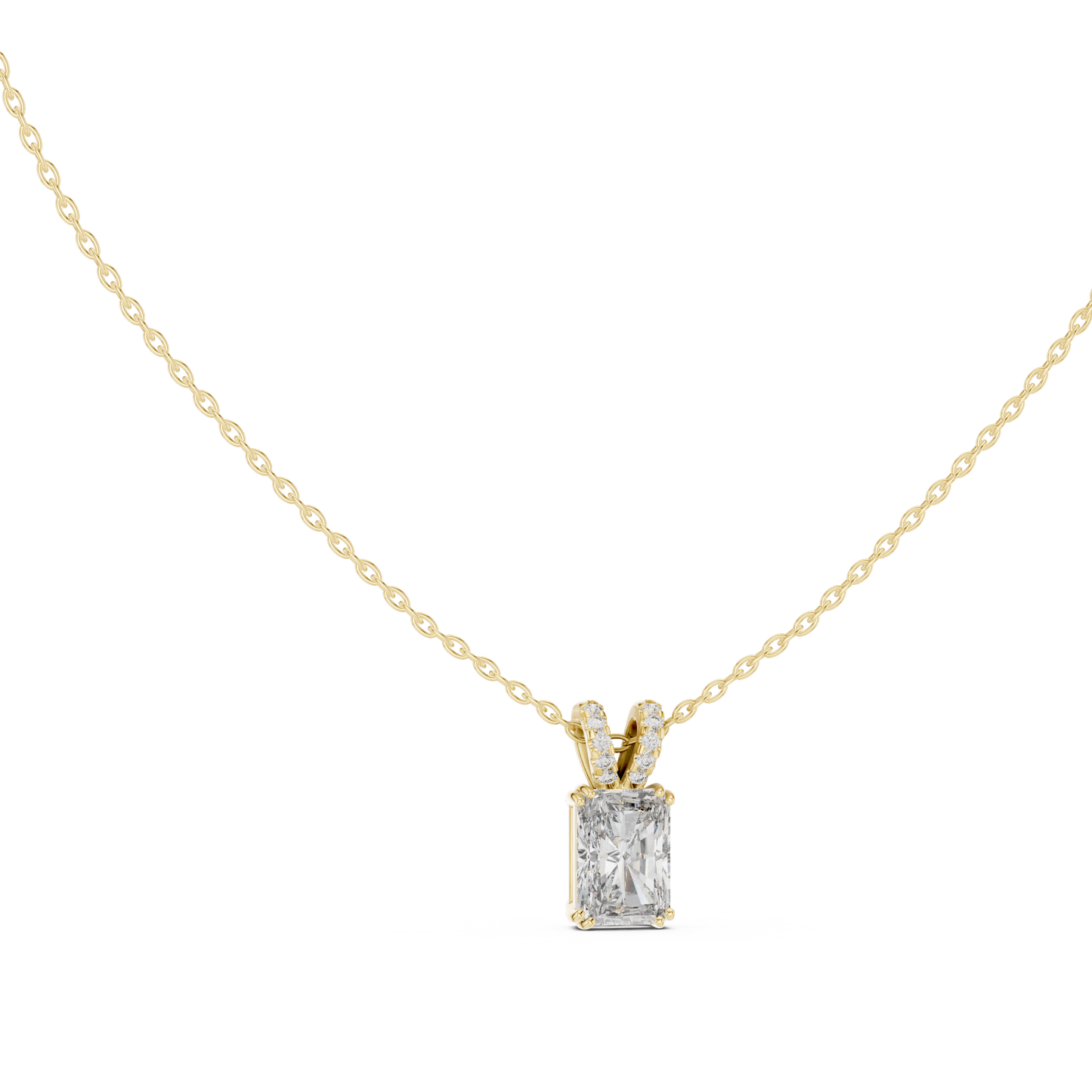 Emerald-Cut Diamond Solitaire Pendant