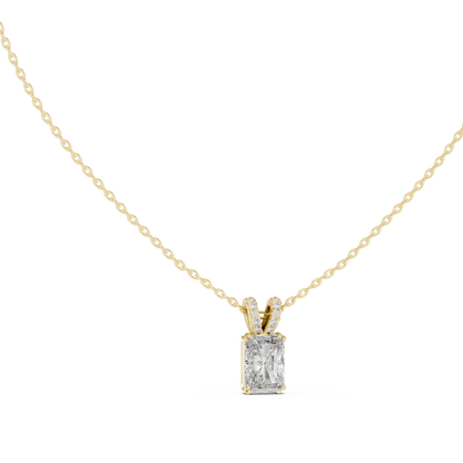 Emerald-Cut Diamond Solitaire Pendant