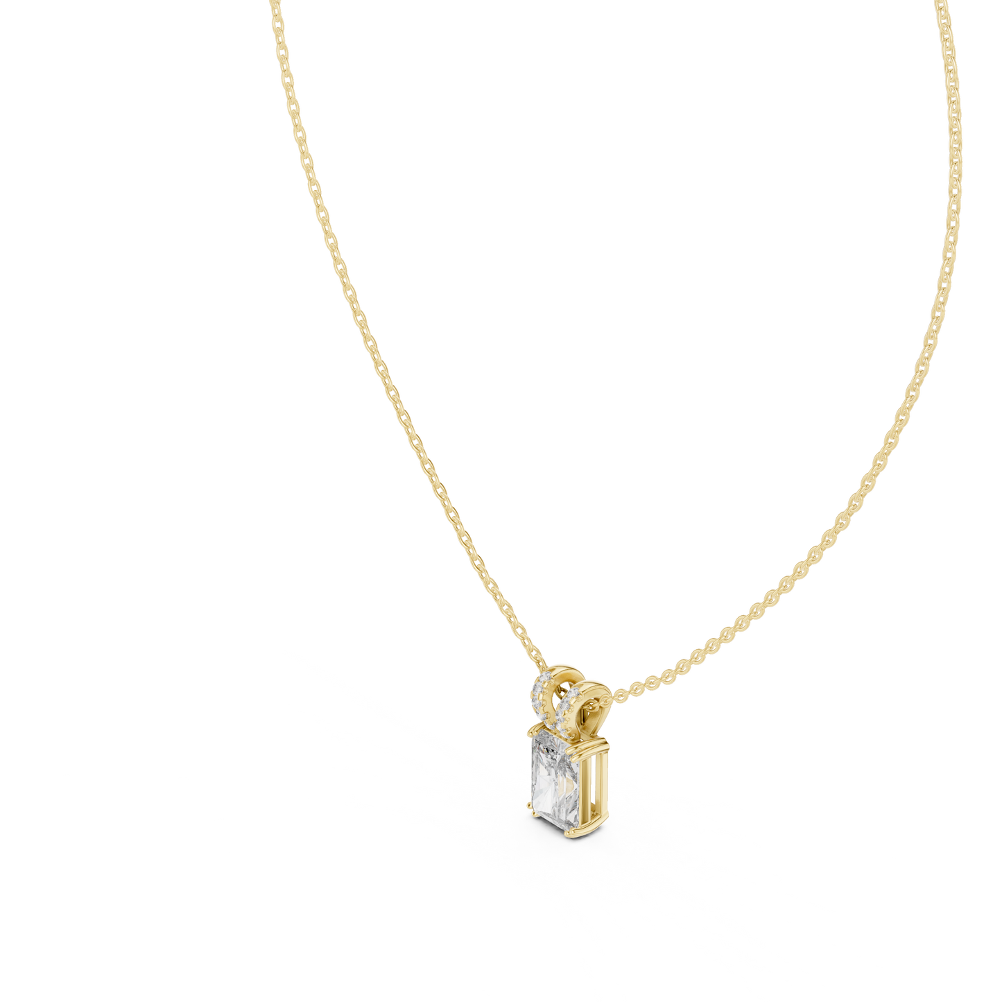 Emerald-Cut Diamond Solitaire Pendant