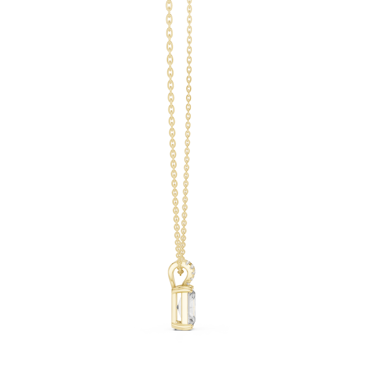 Emerald-Cut Diamond Solitaire Pendant