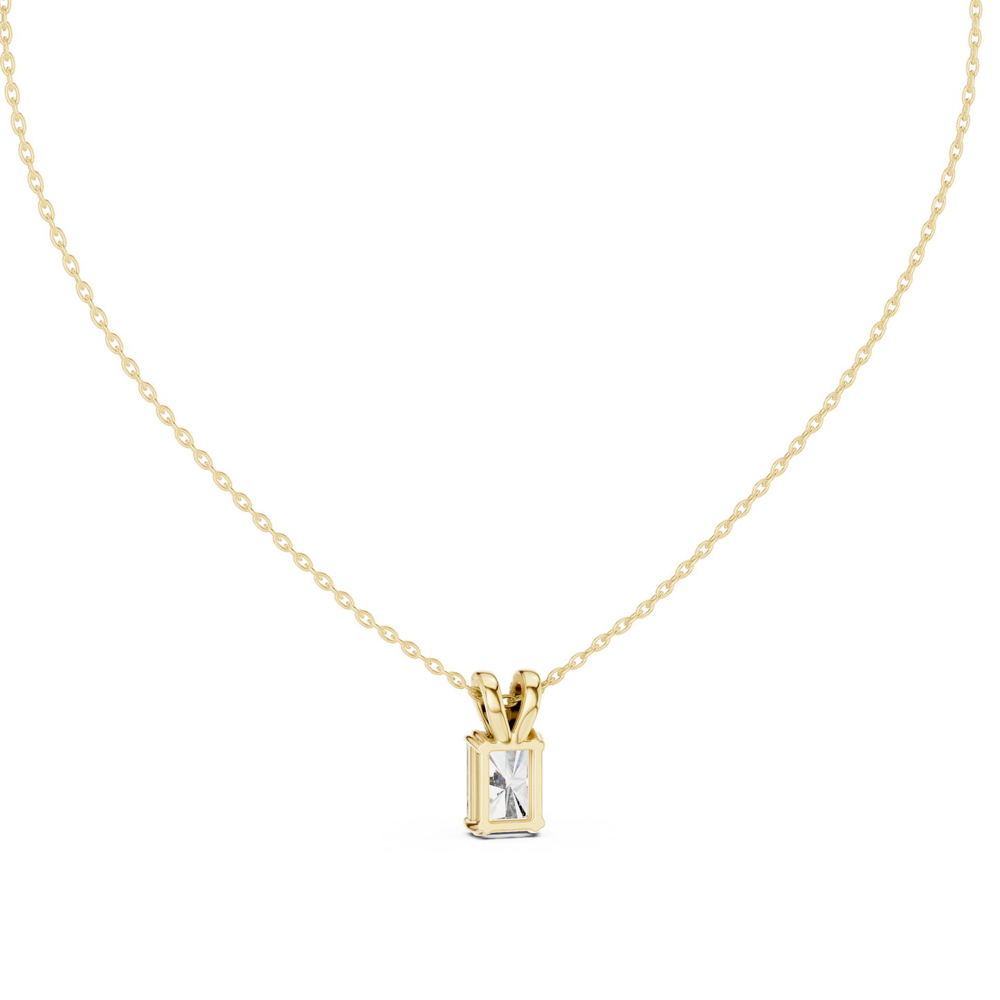 Emerald-Cut Diamond Solitaire Pendant