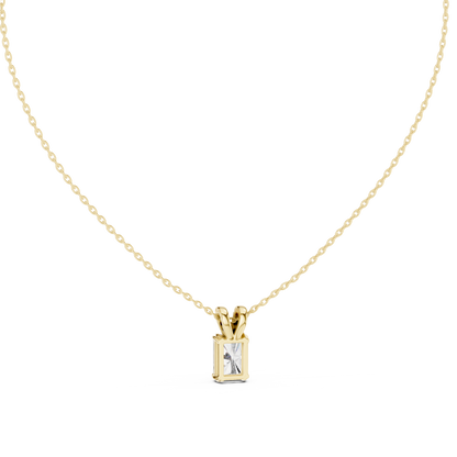 Emerald-Cut Diamond Solitaire Pendant