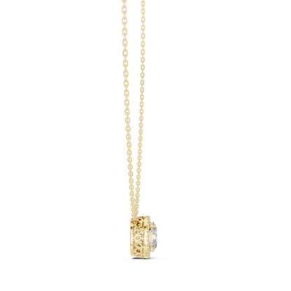 Oval Diamond Halo Pendant Necklace