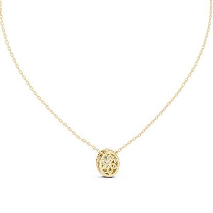 Oval Diamond Halo Pendant Necklace